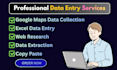 be your VA for google maps data entry, web research and web scraping