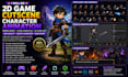 create 2d game character animation, cutscenes, 2d game art and spine animation