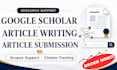 write research articles, submit to scopus, and increase google scholar citations