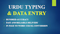 do professional urdu typing and english to urdu data entry