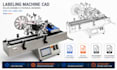 design labeling machine cad, roller assembly and technical drawings step