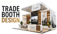 do trade show booth design, exhibition stand,backdrop and 3d booth rendering