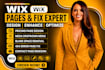 do wix pricing page mega dropdown menu blank space 404 fix contact page redesign