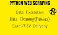 write a custom python script for web scraping and data cleaning