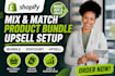 setup shopify mix and match product bundle app volume discount upsell setup