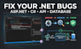 fix bugs and errors in your aspnet core and c sharp project