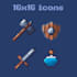 create custom 16x16 pixel art icons and game assets