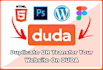 transfer your HTML, figma, PSD or wordpress website to duda
