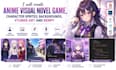 create anime visual novel game character sprites background vtuber art and renpy