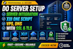 do server setup, server integration, xui one script, vps, dns with SSL and tls