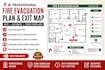 do fire safety plan, exit, evacuation plan, diagram, map