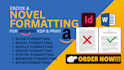 amazon kdp book formatting, novel formatting, kindle book formatting publishing