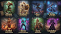 create cinematic game key art, splash character illustration