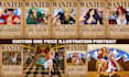draw custom one piece wanted poster character illustration