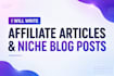 write affiliate articles and niche blog posts
