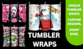 design skinny tumbler wrap 20oz 30oz
