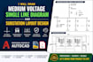 draw medium voltage single line diagram, mv sid, substation layout design