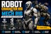 do robot character rig and mech rig for ue5 unity game development