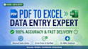 do data entry,pdf to image to excel typing accurately