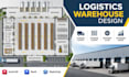 design logistics warehouse floor plan, loading layout and industrial cad