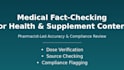 fact check supplement and medical content as a licensed pharmacist