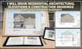 residential architectural elevations  drawings permit and construction drawings