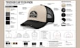create cap and hat tech pack for trucker caps with clear specs for manufacturing