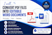 convert PDF files into editable word documents