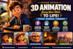 create a pixar inspired 3d character animation