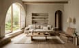design japandi wabi sabi interior with photorealistic 3d rendering