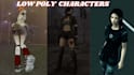 create ps1 ps2 psx low poly 3d characters retro game character stylized humanoid