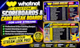 design custom whatnot scoreboards and card break boards for live streams