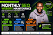 monthly website maintenance, security, bug fixes, SEO, gmb and optimization