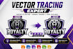 vectorize logo tracing, redraw, convert image to vector