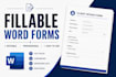 create fillable microsoft word forms and editable templates