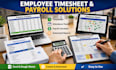 employee timesheet, attendance tracker, schedule tracker and payroll spreadsheet