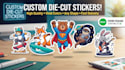 design custom die cut stickers and sticker sheets