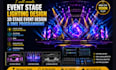 create event stage lighting design, 3d stage event design and dmx programming