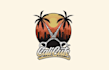 design california inspired barber shop logo