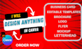 design anything on canva and editable template