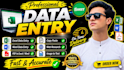 do fast and accurate data entry, excel and typing work