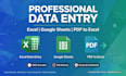do data entry, excel data entry, google sheets, and pdf to excel