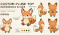 design a custom plush toy reference sheet