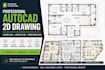 create professional autocad 2d drawings and floor plans