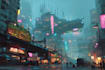 create stunning futuristic sci fi city concept art and environments