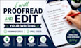 proofread and edit your writing with grammar and spell check