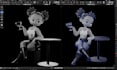 model high quality 3d cinematic character, blender, 3d character, unity, unreal