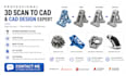 reverse engineer 3d scan, scan to cad, mesh to cad, stl to step, cad design