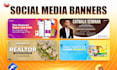 design facebook banner, cover banner, linkedin and youtube banner