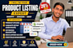 do shopify product listing, amazon listing, and ecommerce data entry